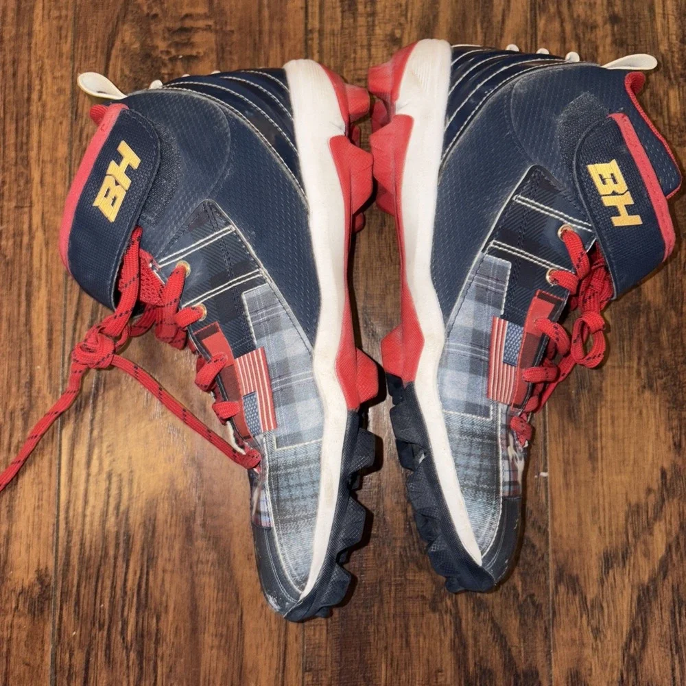 Multicolored Under Armour baseball cleats Bryce Harper 5.5Y American Flag Eagle - Picture 6 of 6